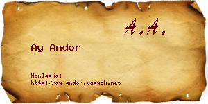 Ay Andor névjegykártya